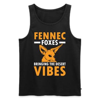 Fennec Foxes Desert Vibes Propriétaires de Fennec Fox - Débardeur bio Premium Homme - noir - Devant - AI Model Male 178 light (178cm)