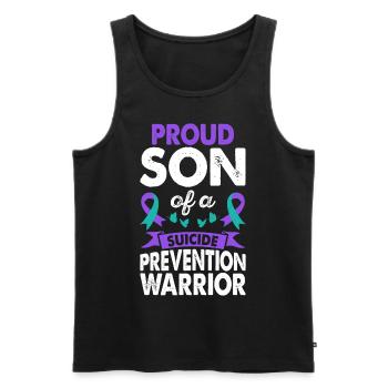 Son of the Suicide Prevention Warrior Awareness - Men's Premium Organic Tank Top - black - Front - Michal (187cm)
