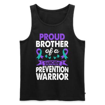 Brother The Suicide Prevention Warrior Sensibilisation - Débardeur bio Premium Homme - noir - Devant - Michal (187cm)