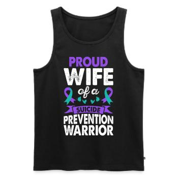 Wife of Suicide Prevention Warrior Awareness - Men's Premium Organic Tank Top - black - Front - Michal (187cm)