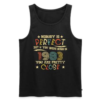 1983 Birthday Vintage Nobody is perfect - Men's Premium Organic Tank Top - black - Front - Michal (187cm)