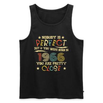 1966 Birthday Vintage Nobody is perfect - Men's Premium Organic Tank Top - black - Front - Michal (187cm)