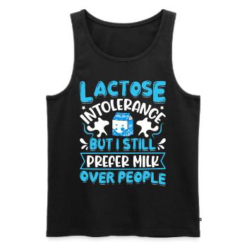 Produits laitiers intolérants au lactose - Débardeur bio Premium Homme - noir - Devant - AI Model Male 178 light (178cm)