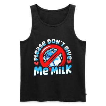 Produits laitiers intolérants au lactose - Débardeur bio Premium Homme - noir - Devant - AI Model Male 178 light (178cm)