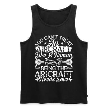 Love Airplane aviation - Men's Premium Organic Tank Top - black - Front - Michal (187cm)