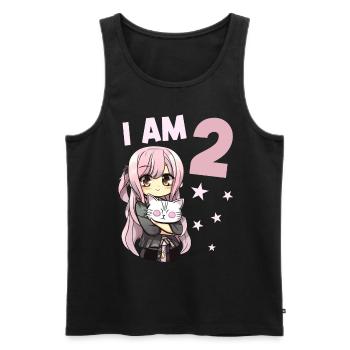 2 Jahre Mädchen Anime Kawaii Katze 2. Geburtstag - Männer Premium Bio Tank Top - Schwarz - Vorne - Michal (187cm)