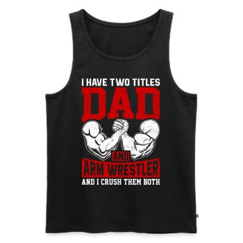 Arm wrestler - Men's Premium Organic Tank Top - black - Front - Michal (187cm)