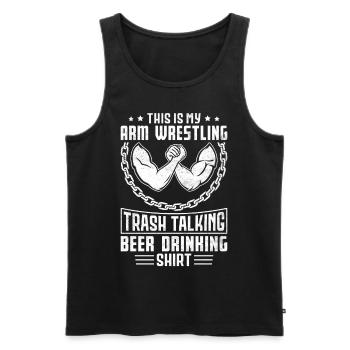 Arm wrestler - Men's Premium Organic Tank Top - black - Front - Michal (187cm)