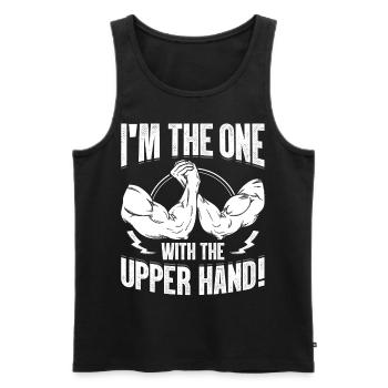 Arm wrestling arm wrestler - Men's Premium Organic Tank Top - black - Front - Michal (187cm)
