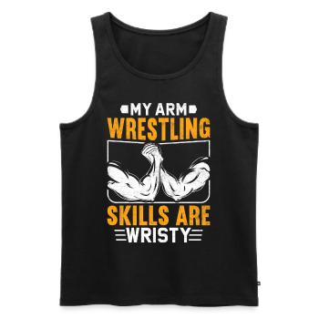 Arm wrestler - Men's Premium Organic Tank Top - black - Front - Michal (187cm)