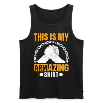 Arm wrestling arm wrestler - Men's Premium Organic Tank Top - black - Front - Michal (187cm)