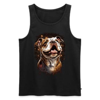 Cute Bulldog Dog Breed Pet Lover - Men's Premium Organic Tank Top - black - Front - Michal (187cm)
