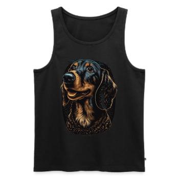 Cute Dachshund Dog Breed Pet Lover - Männer Premium Bio Tank Top - Schwarz - Vorne - Michal (187cm)