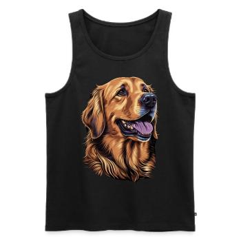 Cute Golden Retriever Dog Breed Pet Lover - Männer Premium Bio Tank Top - Schwarz - Vorne - Michal (187cm)