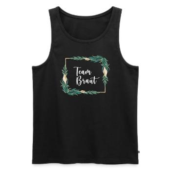 Team Braut I Blumenkranz Hochzeit Boho Stil - Männer Premium Bio Tank Top - Schwarz - Vorne - AI Model Male 178 light (178cm)