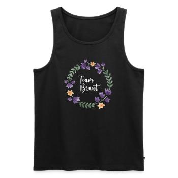 Team Braut I Blumenkranz Hochzeit Boho Stil - Männer Premium Bio Tank Top - Schwarz - Vorne - AI Model Male 178 light (178cm)