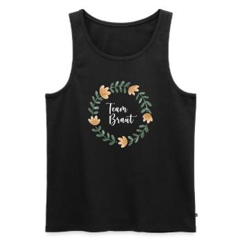Team Braut I Blumenkranz Hochzeit Boho Stil - Männer Premium Bio Tank Top - Schwarz - Vorne - AI Model Male 178 light (178cm)