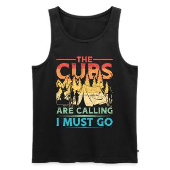 Scout Guide The Cubs Are Calling I Must Go - Men's Premium Organic Tank Top - black - Front - AI Model Male 178 light (178cm)