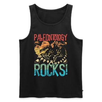 Paléontologie Rocks Paléontologie Paléontologue - Débardeur bio Premium Homme - noir - Devant - AI Model Male 178 light (178cm)
