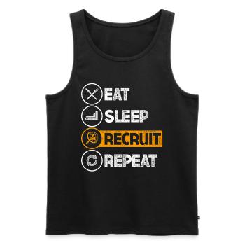 HR Manager Eat Sleep Recruit Repeat - Männer Premium Bio Tank Top - Schwarz - Vorne - Michal (187cm)