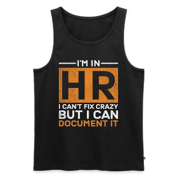 Responsable RH Responsable Ressources Humaines - Débardeur bio Premium Homme - noir - Devant - AI Model Male 178 light (178cm)