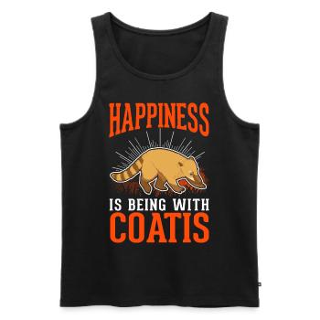 Coati Lucky Proboscis Coati - Men's Premium Organic Tank Top - black - Front - AI Model Male 178 light (178cm)