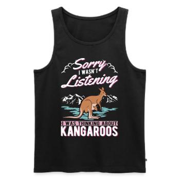 Australian Kangaroo Australia Kangaroo - Men's Premium Organic Tank Top - black - Front - Michal (187cm)