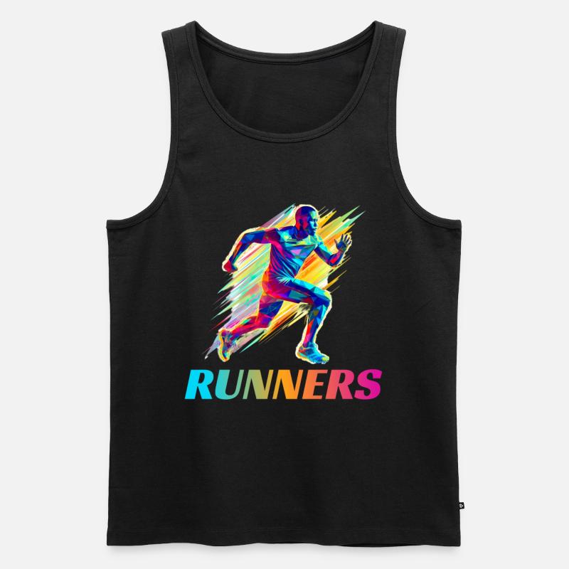 Dynamische Läufer Lauf Wettkampf - Männer Premium Bio Tank Top - Schwarz