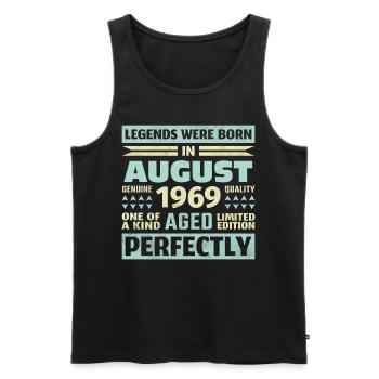 54. Geburtstag August Jahrgang 1969 Vintage - Männer Premium Bio Tank Top - Schwarz - Vorne - Michal (187cm)