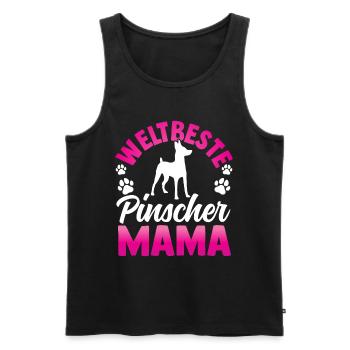 Beste Zwergpinscher Mama Rehpinscher - Männer Premium Bio Tank Top - Schwarz - Vorne - Michal (187cm)