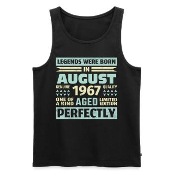 56. Geburtstag August Jahrgang 1967 Vintage - Männer Premium Bio Tank Top - Schwarz - Vorne - AI Model Male 178 light (178cm)