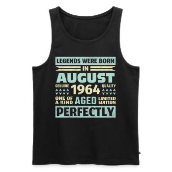 59th Birthday August Vintage 1964 Vintage - Men's Premium Organic Tank Top - black - Front - Michal (187cm)