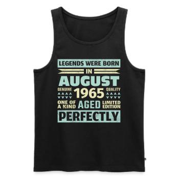58. Geburtstag August Jahrgang 1965 Vintage - Männer Premium Bio Tank Top - Schwarz - Vorne - Michal (187cm)