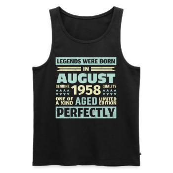 65th Birthday August Vintage 1958 Vintage - Men's Premium Organic Tank Top - black - Front - AI Model Male 178 light (178cm)