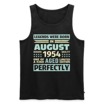 69th Birthday August Vintage 1954 Vintage - Men's Premium Organic Tank Top - black - Front - AI Model Male 178 light (178cm)