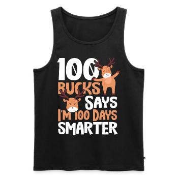 100 Bucks sagen, ich bin 100 Tage klüger 100 Tage - Männer Premium Bio Tank Top - Schwarz - Vorne - AI Model Male 178 light (178cm)