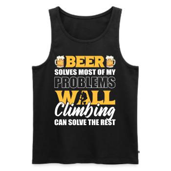 Bier löst die meisten Probleme Wandklettern löst - Männer Premium Bio Tank Top - Schwarz - Vorne - AI Model Male 178 light (178cm)