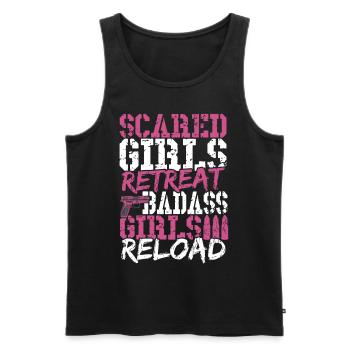 Scared Girls Retreat Badass Girls Reload 2nd - Männer Premium Bio Tank Top - Schwarz - Vorne - AI Model Male 178 light (178cm)