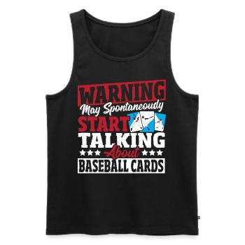 Warnung kann spontan anfangen, über - Männer Premium Bio Tank Top - Schwarz - Vorne - AI Model Male 178 light (178cm)