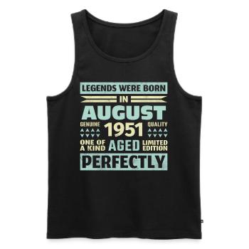 72. Geburtstag August Jahrgang 1951 Vintage - Männer Premium Bio Tank Top - Schwarz - Vorne - Michal (187cm)