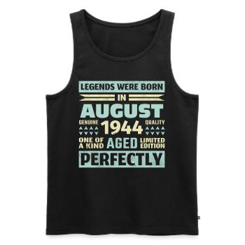 79. Geburtstag August Jahrgang 1944 Vintage - Männer Premium Bio Tank Top - Schwarz - Vorne - Michal (187cm)