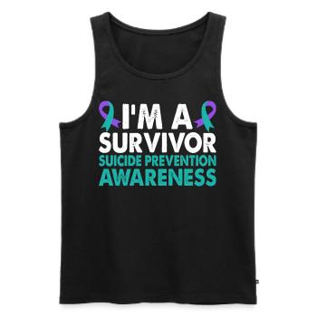 Suicide Prevention Awareness Month for - Men's Premium Organic Tank Top - black - Front - Michal (187cm)