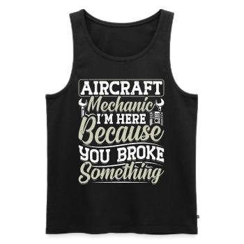 Love Avion aviation - Débardeur bio Premium Homme - noir - Devant - Michal (187cm)