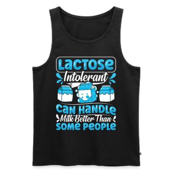 Produits laitiers intolérants au lactose - Débardeur bio Premium Homme - noir - Devant - AI Model Male 178 light (178cm)