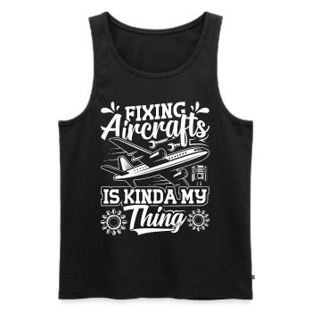 Love Airplane aviation - Men's Premium Organic Tank Top - black - Front - Michal (187cm)