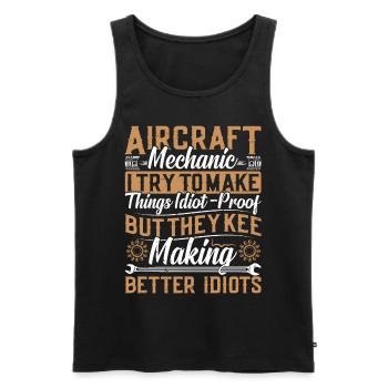 Love Avion aviation - Débardeur bio Premium Homme - noir - Devant - Michal (187cm)