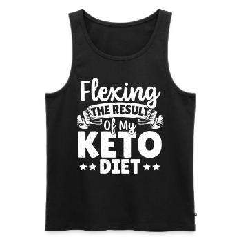 Flexing Das Ergebnis meiner Keto Diät Keto Diät - Männer Premium Bio Tank Top - Schwarz - Vorne - AI Model Male 178 light (178cm)