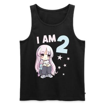 2 Jahre Mädchen Anime Kawaii Katze 2. Geburtstag - Männer Premium Bio Tank Top - Schwarz - Vorne - Michal (187cm)