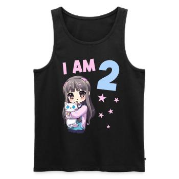 2 Jahre Mädchen Anime Kawaii Katze 2. Geburtstag - Männer Premium Bio Tank Top - Schwarz - Vorne - Michal (187cm)