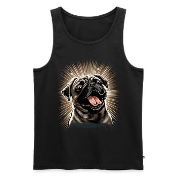 Cute Pug Dog Breed Pet Lover - Männer Premium Bio Tank Top - Schwarz - Vorne - Michal (187cm)